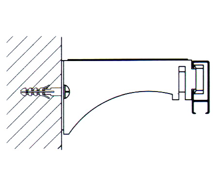 Схема крепления карнизного профиля СТ-432002 к стене. Вынос 4-6см.