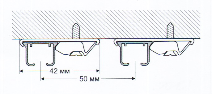 Схема потолочного крепления для профиля KS.