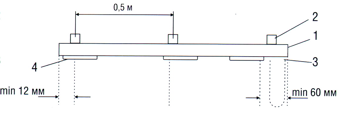 Схема минимальных расстояний для подъемного механизма Антей.